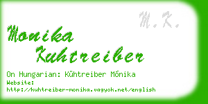 monika kuhtreiber business card