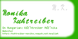 monika kuhtreiber business card